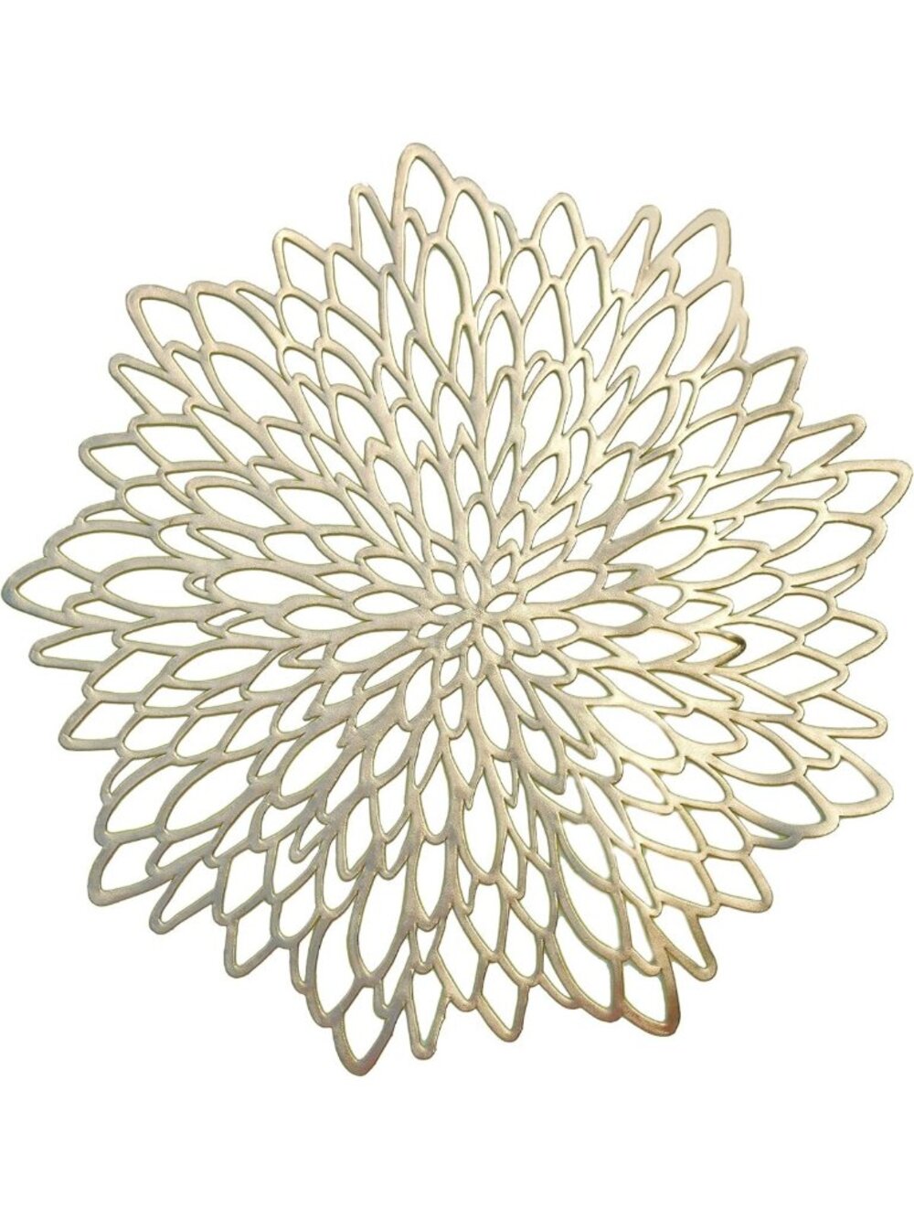 Elegant Gold Round Vinyl Placemats - 15 Inch, 40 Pack for Dining & Events